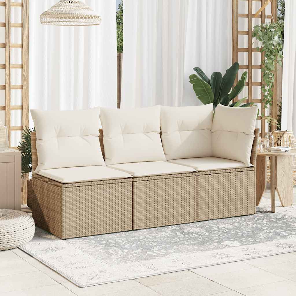 vidaXL Loungesofa Garten-Ecksofa mit Kissen Beige günstig online kaufen