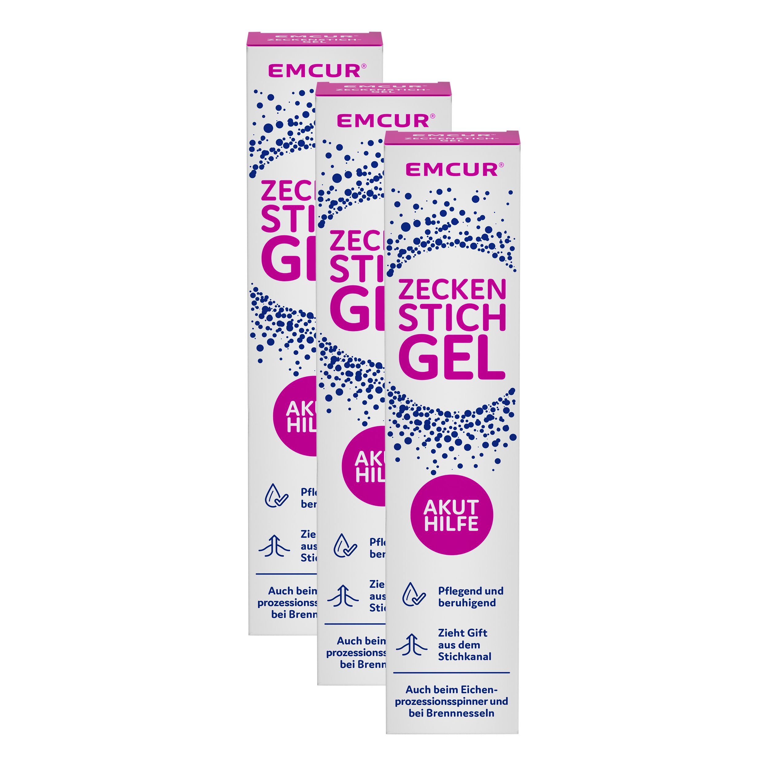 EMCUR Hautpflegegel Zeckenstich-Gel, 3 x 20 ml, sofortige Pflege und Regeneration nach einem Zeckenstich