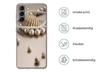 MuchoWow Handyhülle Nahaufnahme einer Perlenkette, Phone Case, Handyhülle Samsung Galaxy S21, Silikon, Schutzhülle