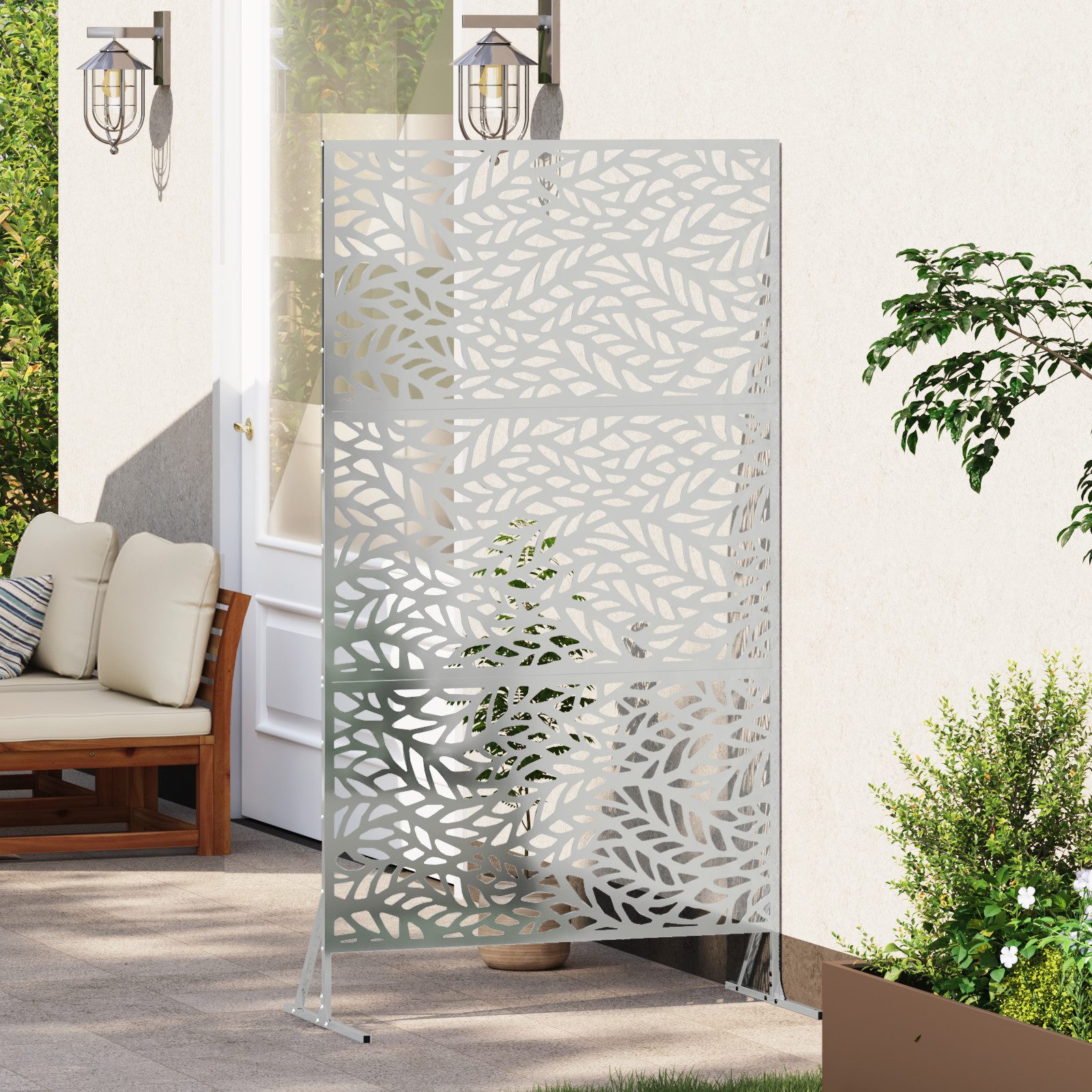 vidaXL Gartenzaun verzinktes Stahlzaunpaneel Verzinkter Stahl günstig online kaufen