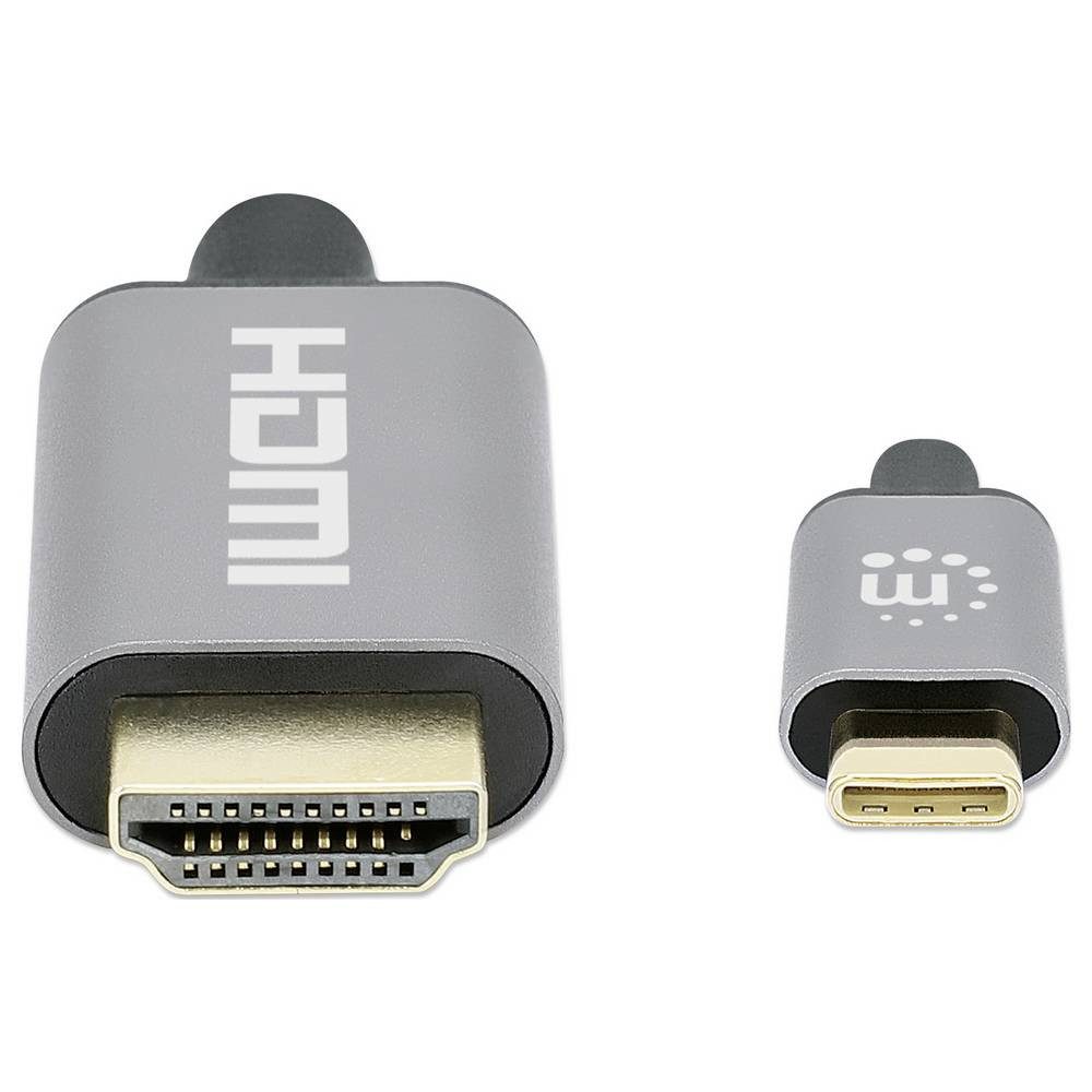 MANHATTAN USB-Kabel HDMI 2.0 HDMI-A Stecker, USB-C® Stecker 2.00 m Schwarz USB-Kabel
