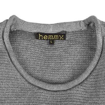 hemmy Fashion Strickpullover Pulli Sweater Rundhals mit Grobstrick, versch. Größen und Farben verfügbar