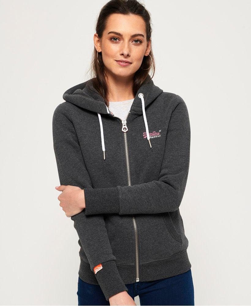 Superdry Kapuzensweatjacke »ORANGE LABEL ZIPHOOD« mit SUPERDRY Hoodie mit Logo Stickerei in Weiß online kaufen