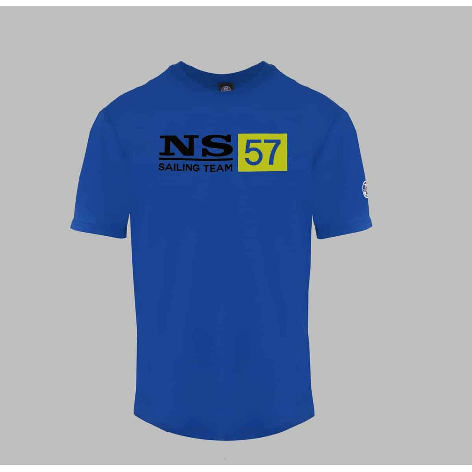 Klassisch North T-Shirt & perfekt in Sails Komfortabel - 100% - Design, Klassisches jeden Herren Tag! Baumwolle North Sails für T-Shirt Blau