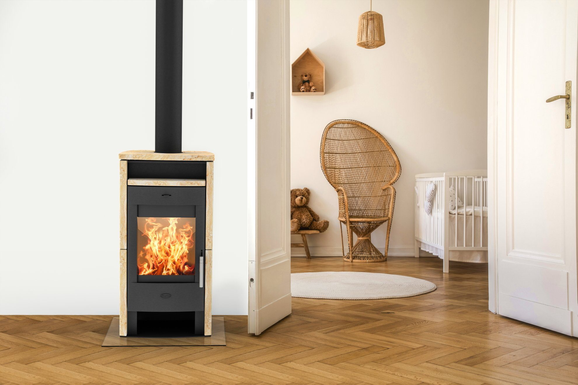 Fireplace Kaminofen Budapest Sandstein, 6,00 kW, günstig online kaufen
