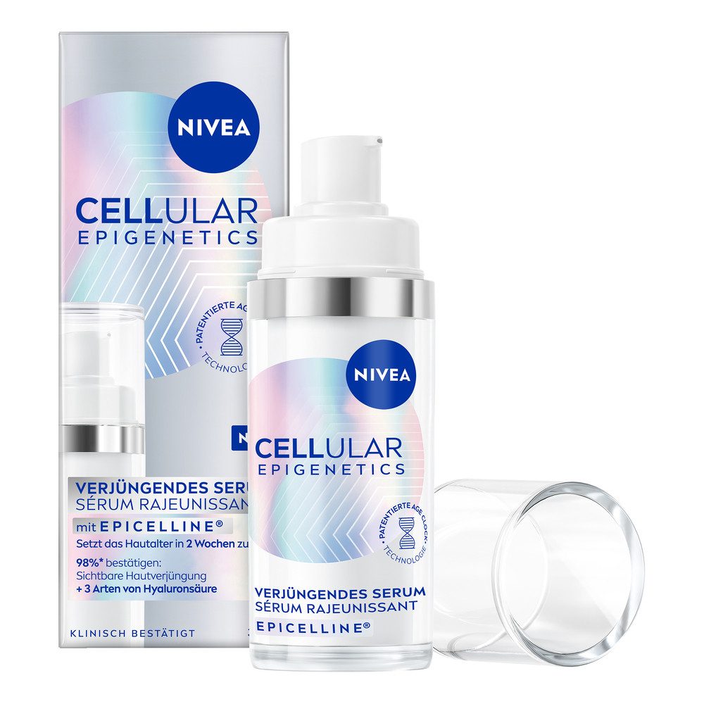 Nivea Anti-Falten-Serum CELLULAR EPIGENETICS VERJÜNGENDES SERUM, mit patentierter Age Clock Technologie, Creme-Textur