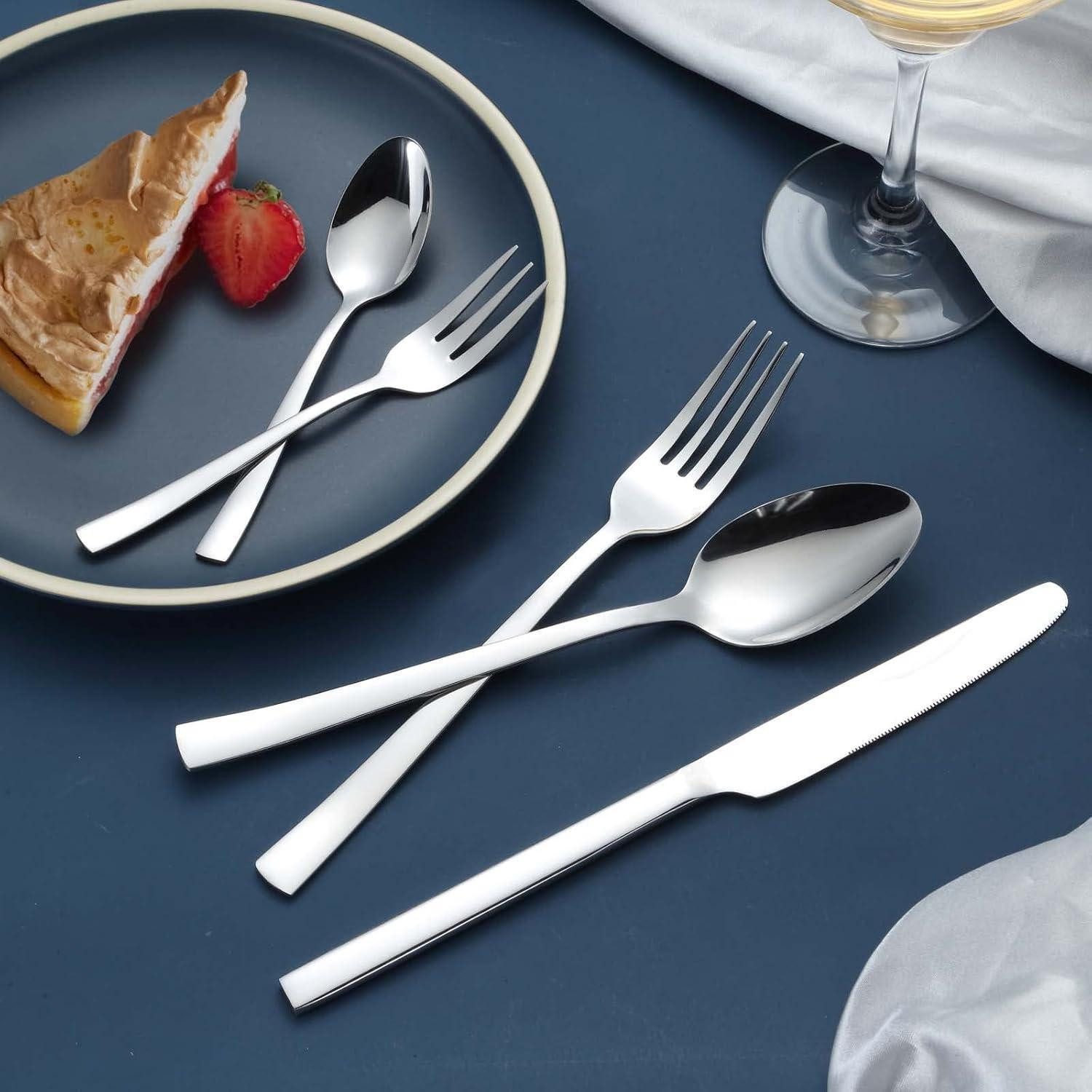 LuxusKollektion Salatbesteck Besteckset 6 Personen Edelstahl Gabel 30 Teilig Silber 30 teilig