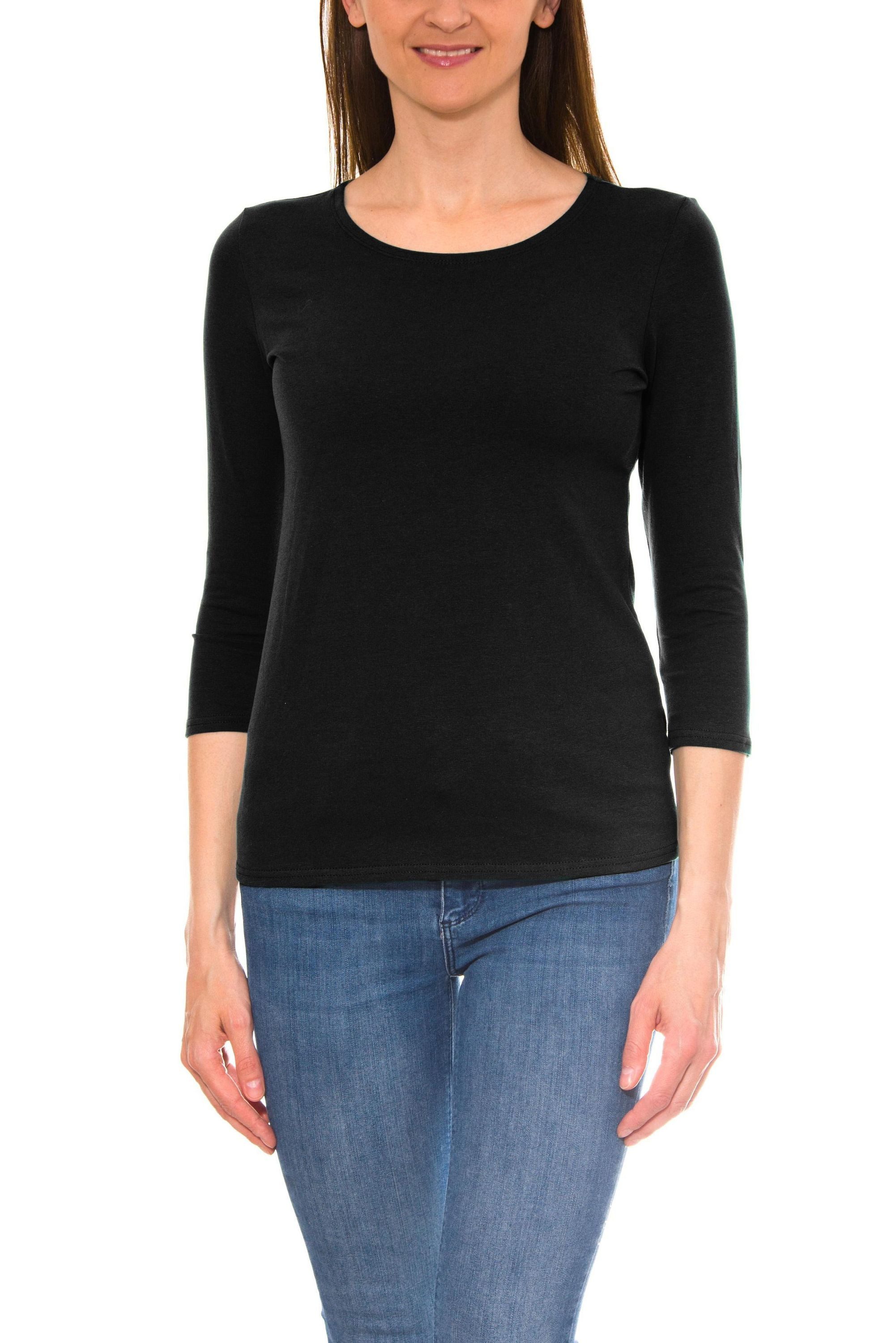Alkato Longshirt Alkato Damen Shirt 3/4 Arm mit Rundhals