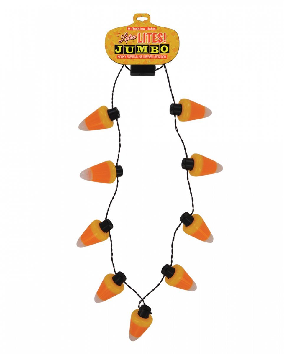 Horror-Shop Dekofigur Halloween Halskette mit blinkenden Jumbo Candy Cor