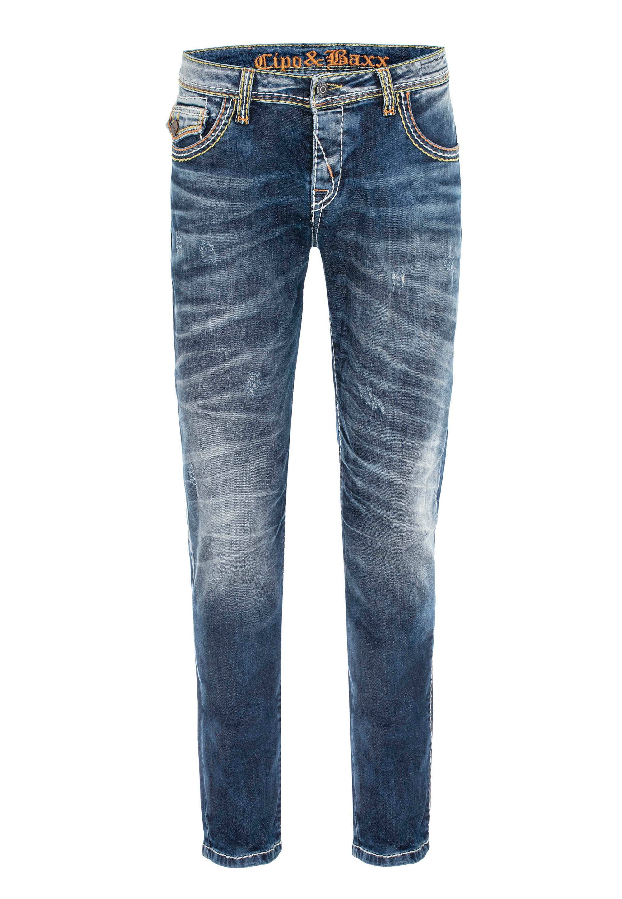 in Optik Fit in Baxx Straight Cipo & modischer Bequeme Jeans