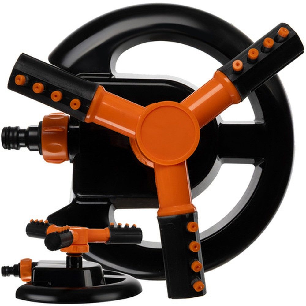 Gardlov Kreisregner 3-Arm-Rotationsregner Rasensprenger, für Flächen bis 300 m², (Spar-Set, 1-St., drehbar), Robuster Standfuß aus widerstandsfähigem ABS und Gummi