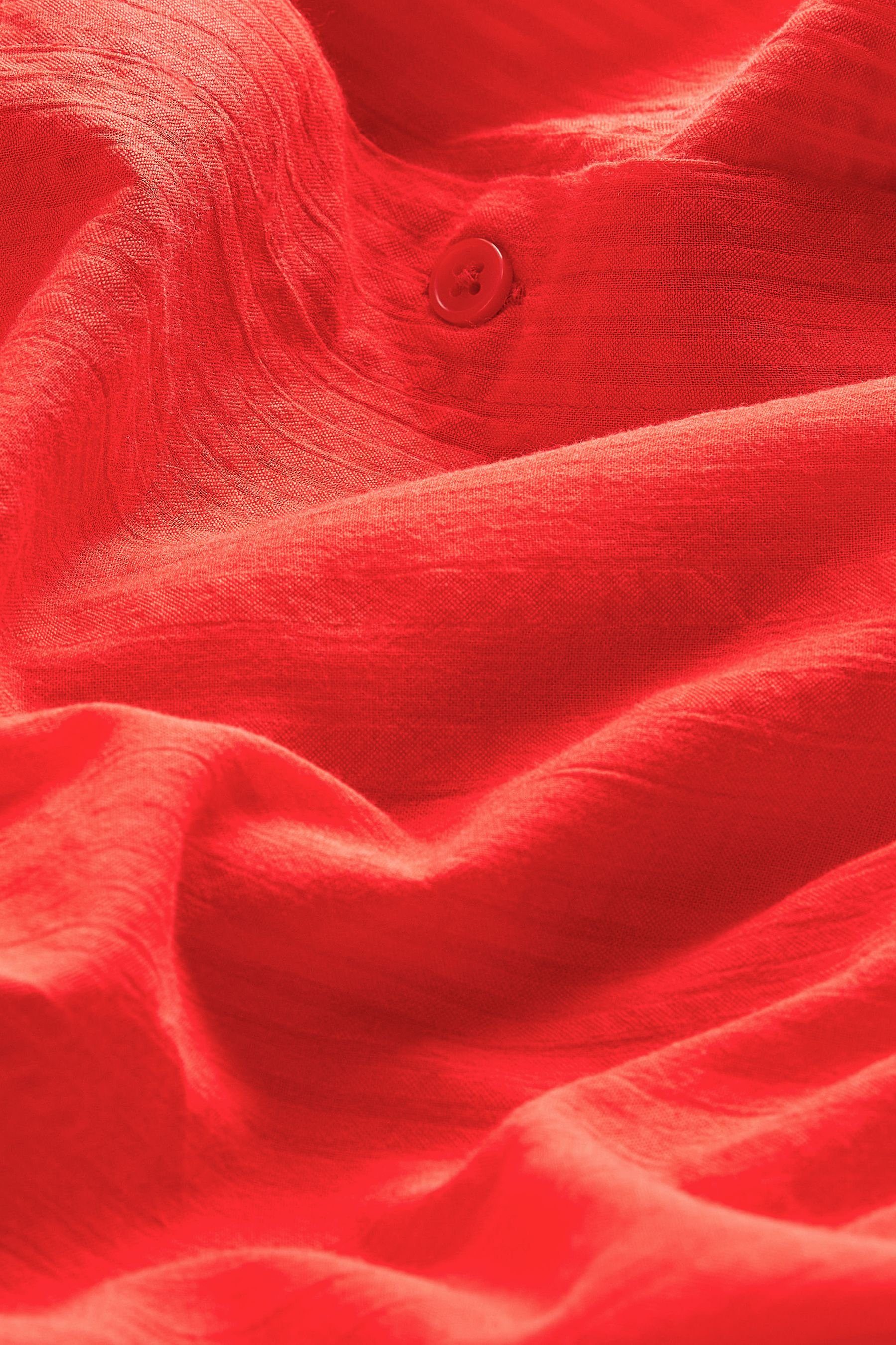 Next Strandhemd (1-tlg) Red Strukturiertes aus Baumwolle Strandshirt