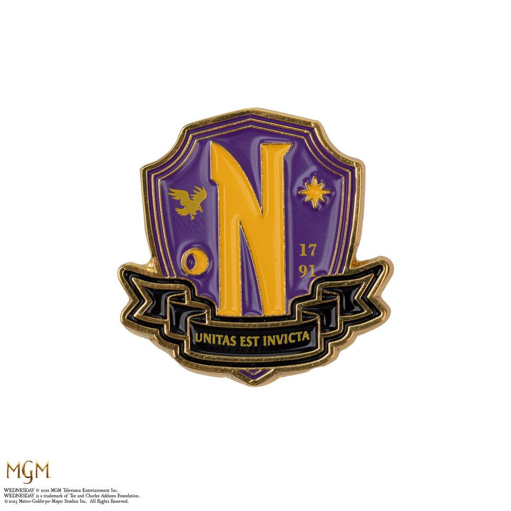 Cinereplicas Anstecknadel Wednesday Ansteck-Pins 2er-Pack Nevermore Academy