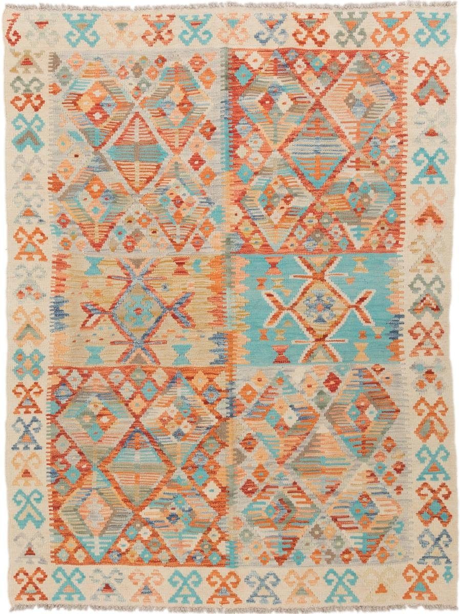 Orientteppich Kelim Afghan 131x174 Handgewebter Orientteppich, Nain Trading, rechteckig, Höhe: 3 mm