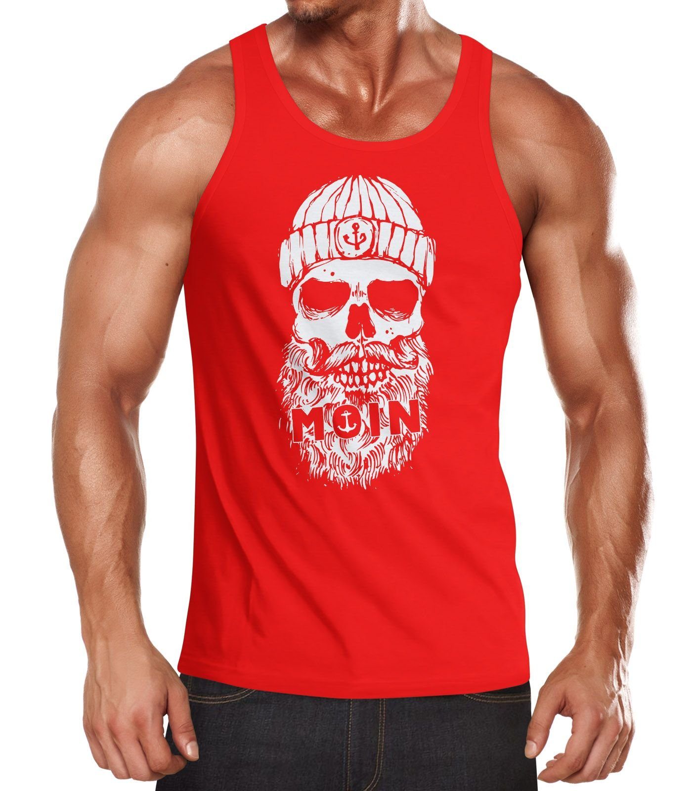 Neverless Tanktop Herren Tank-Top Moin Totenkopf günstig online kaufen