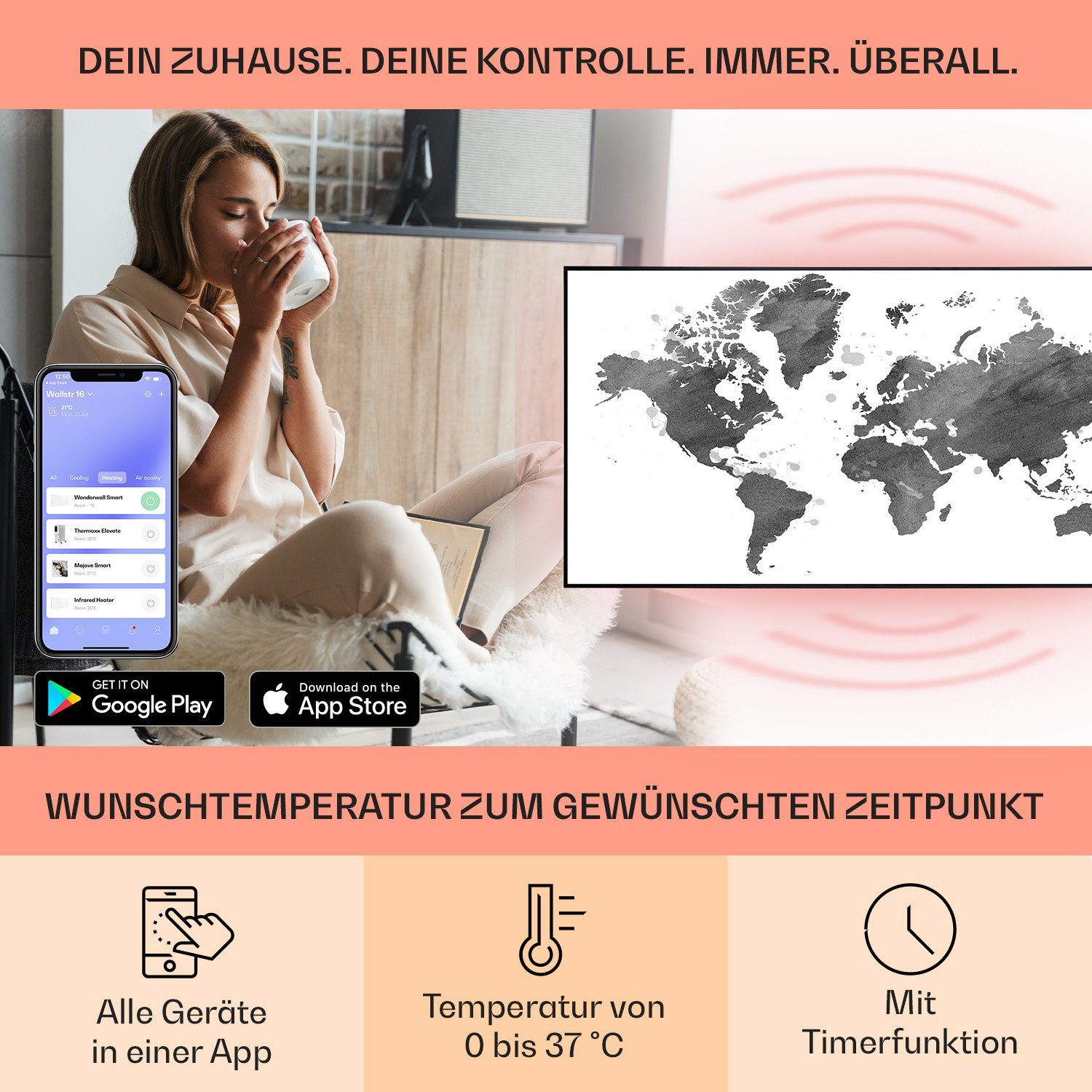 Klarstein Heizkörper Wonderwall Air Art Smart günstig online kaufen