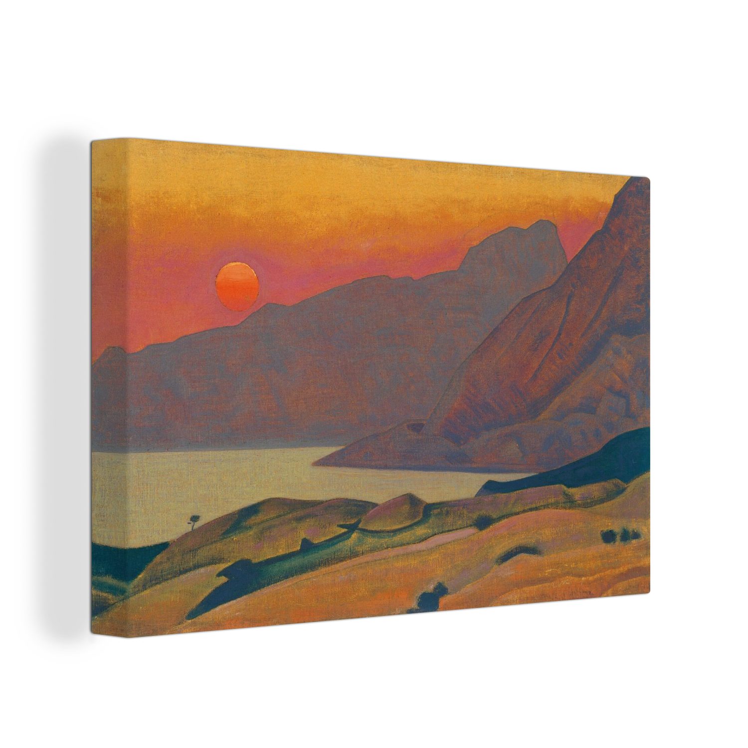 OneMillionCanvasses® Leinwandbild Monhegan maine - Gemälde von Nicholas Roerich, (1 St), Wandbild Leinwandbilder, Aufhängefertig, Wanddeko, 30x20 cm