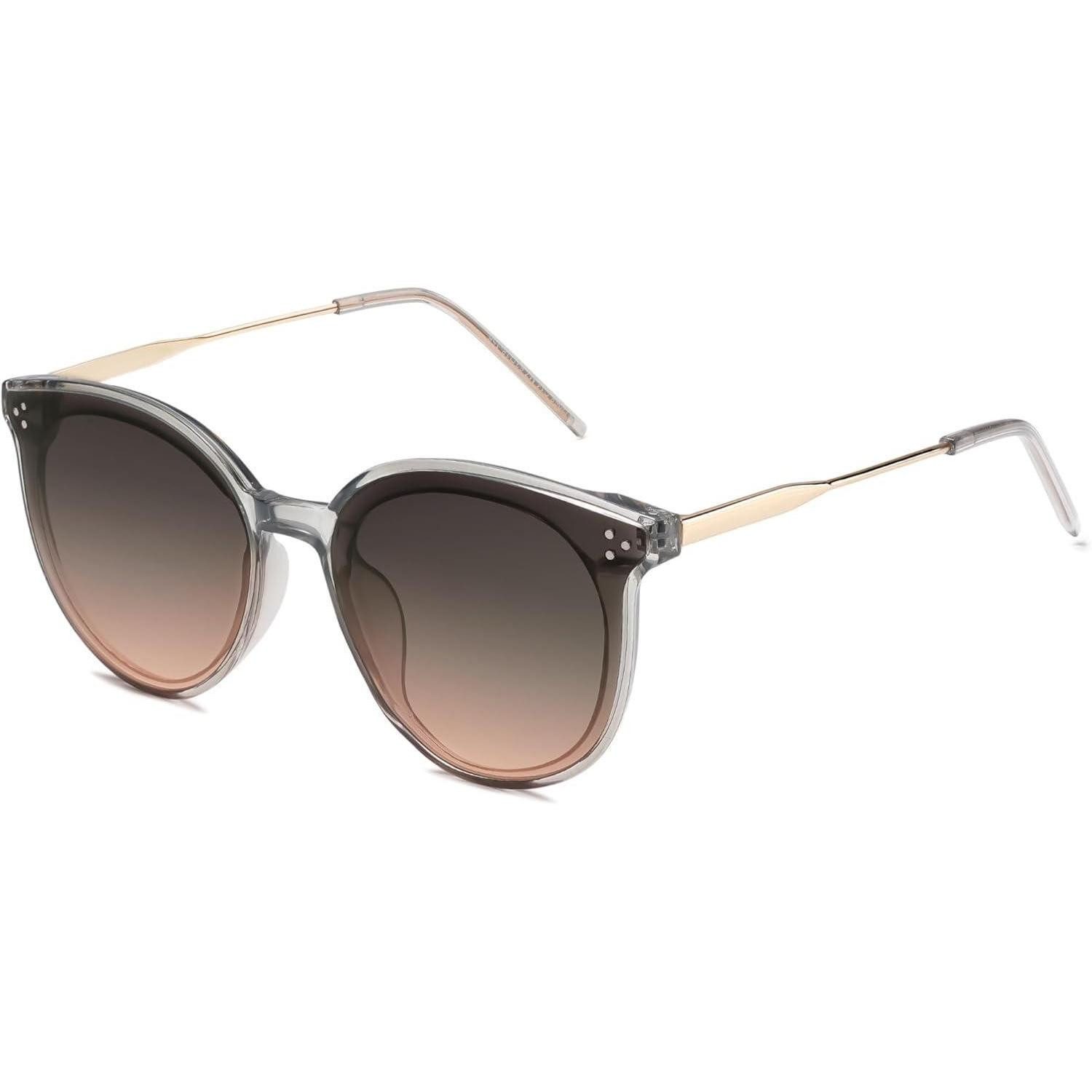 LuxusKollektion Retrosonnenbrille Sonnenbrille Damen Cateye Übergroß UV400 Klar Grau Gradient Braun