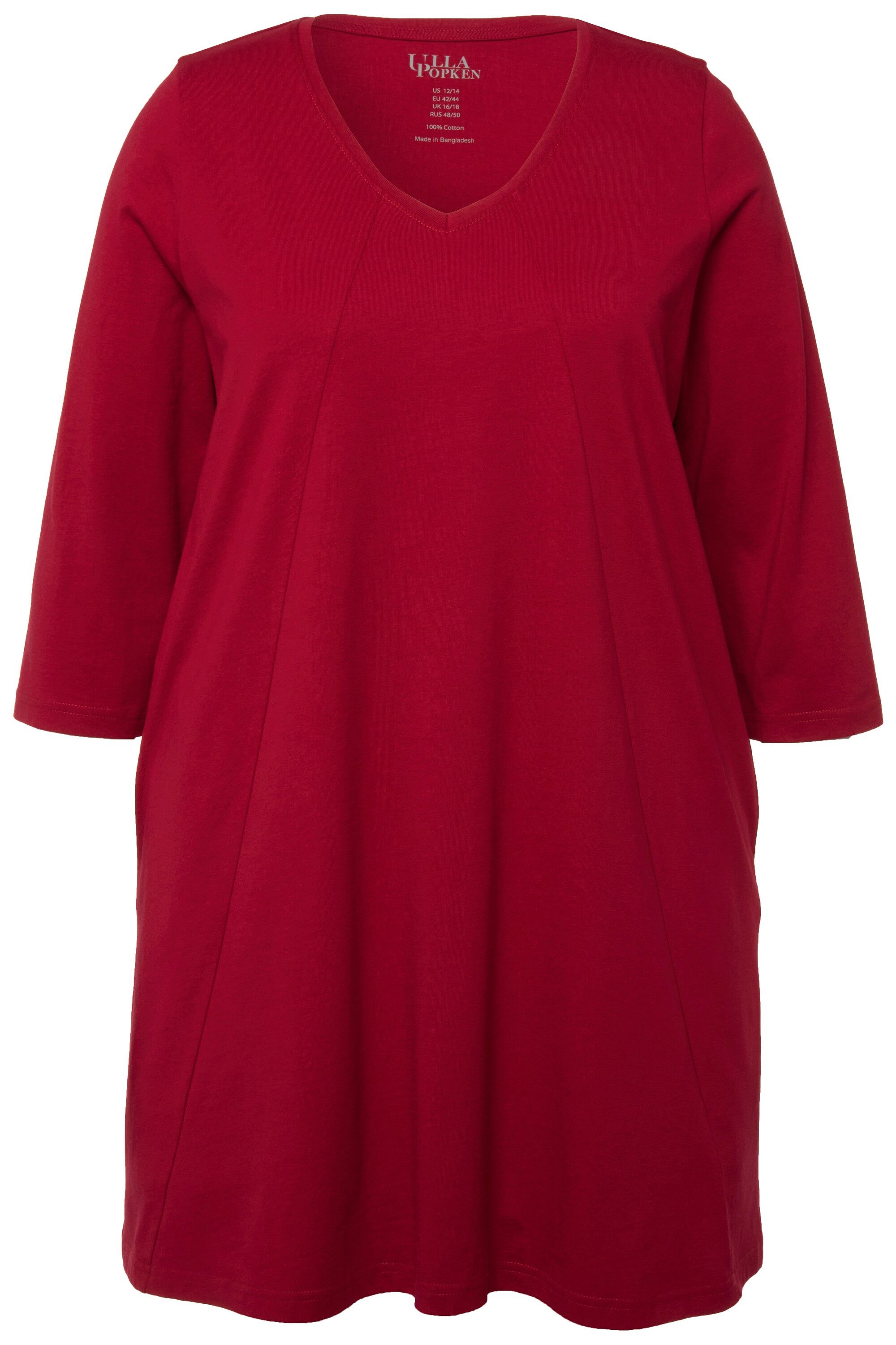 Ulla Popken Longshirt Longshirt Ziernähte A-Linie günstig online kaufen