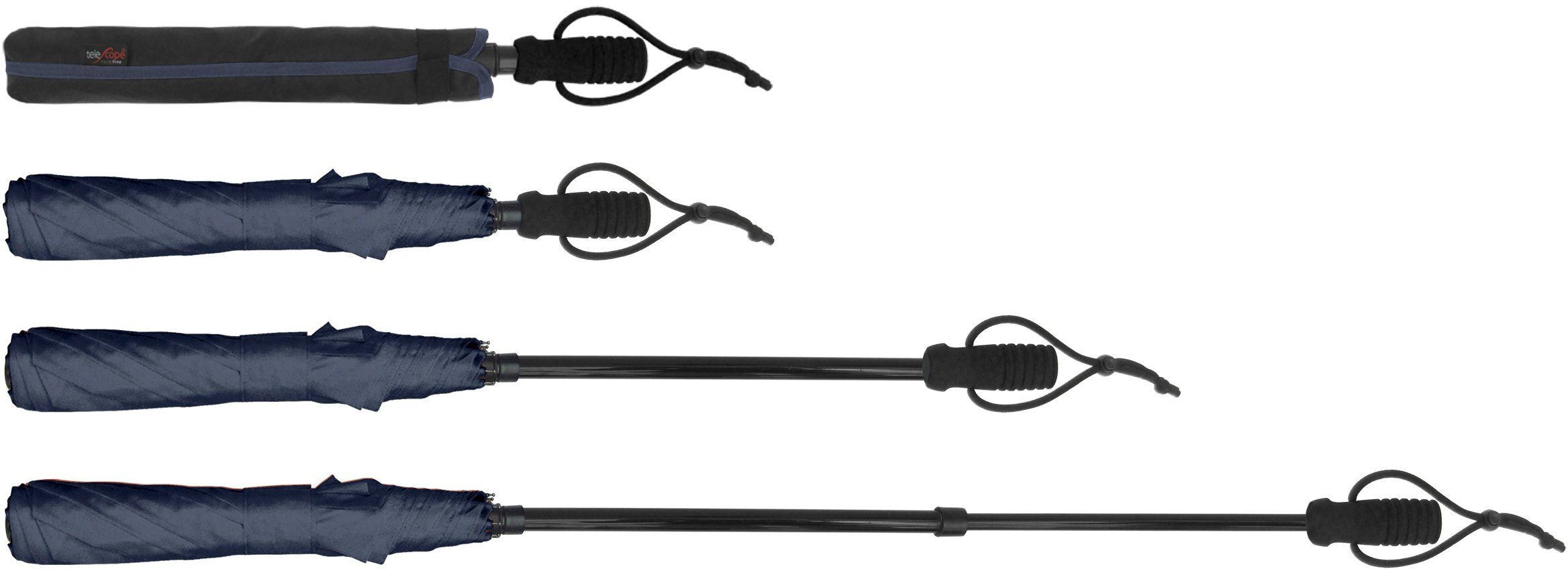 EuroSCHIRM® Taschenregenschirm teleScope handsfree, marineblau, zweifach au günstig online kaufen