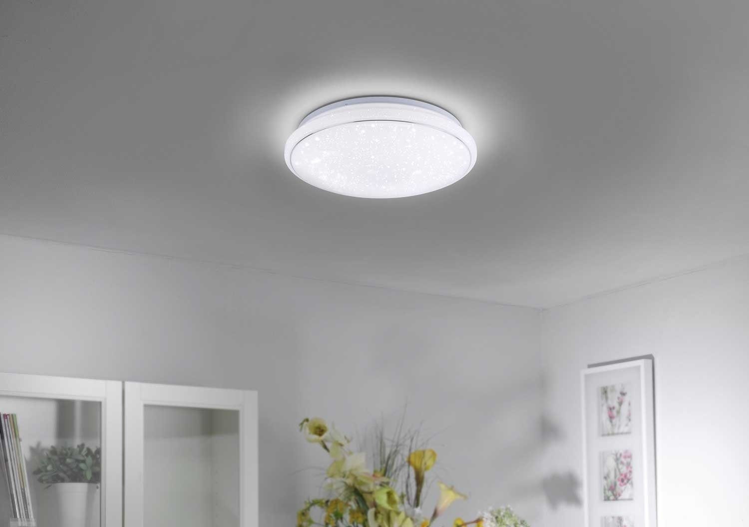 JUST LIGHT LED Deckenleuchte LOLA-SMART JUPI, 1-flammig, Ø 44 cm, Weiß, Anpassung der Farbtemperatur, Dimmfunktion, RGB-Farbwechsel, LED fest integriert, Neutralweiß, Warmweiß, LED Deckenlampe