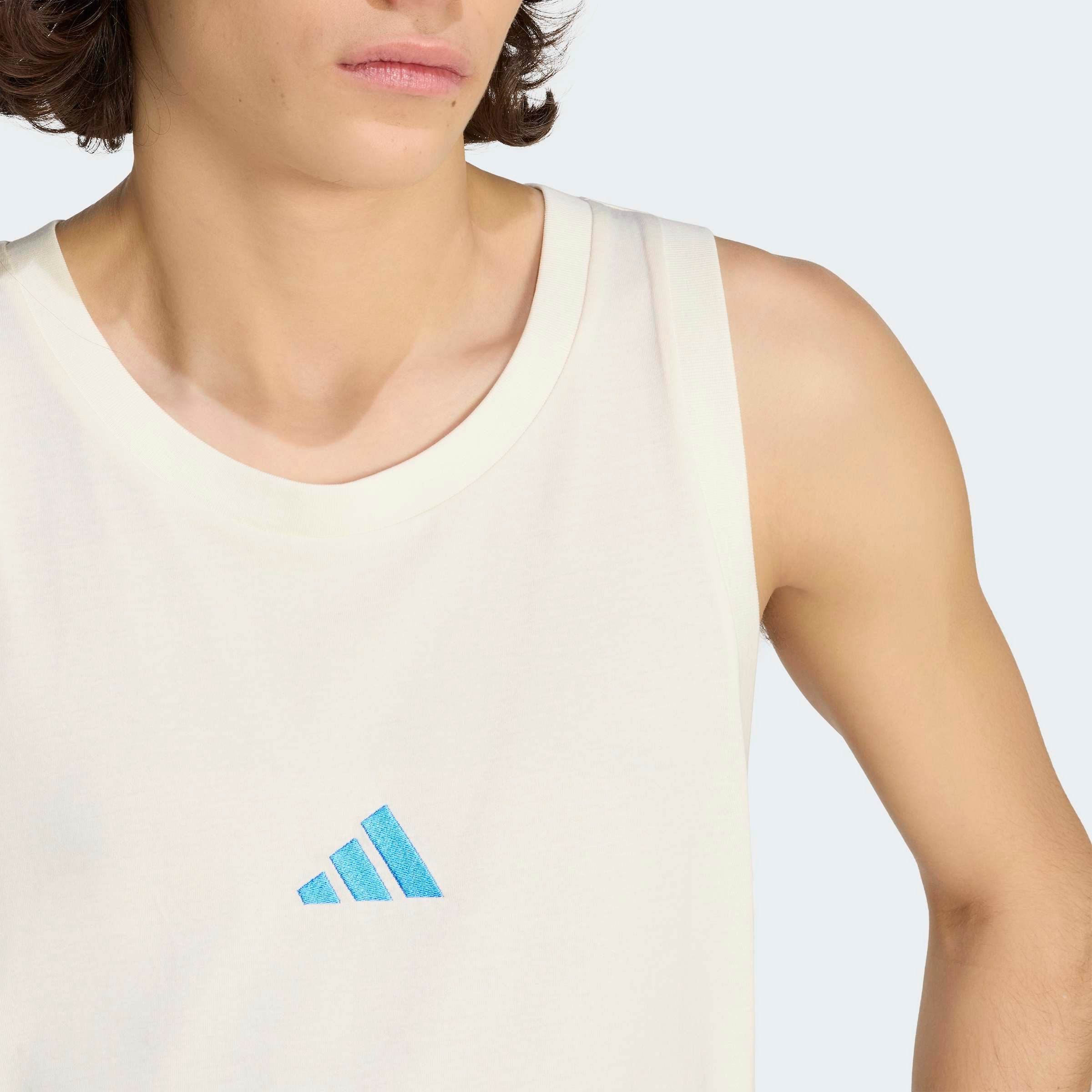 adidas Sportswear Tanktop M SL TANK ohne Verschluss, aus Baumwolle, mit Rundhalsausschnitt