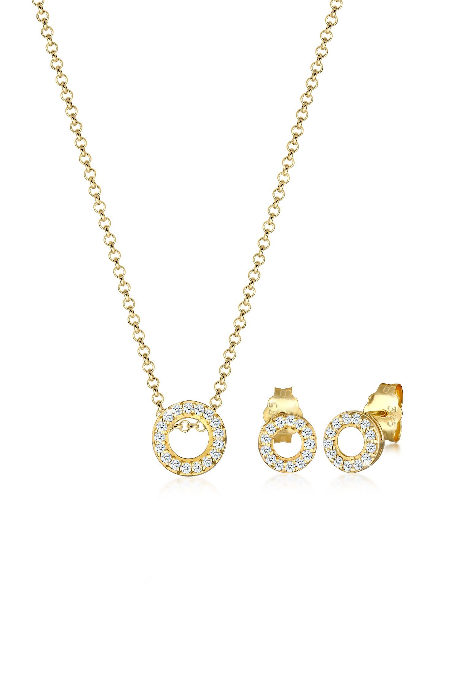 Diamore Schmuckset »Kette Ohrstecker Set Diamant (0.43 ct) 375 Gelbgold«  online kaufen | OTTO