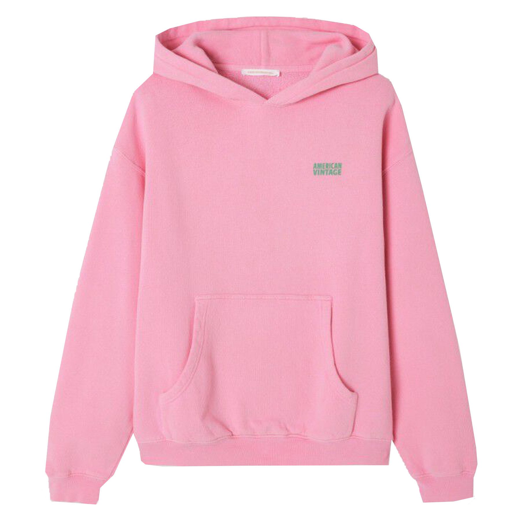 American Vintage Hoodie Kapuzenpullover IZUBIRD aus Baumwolle in Pink