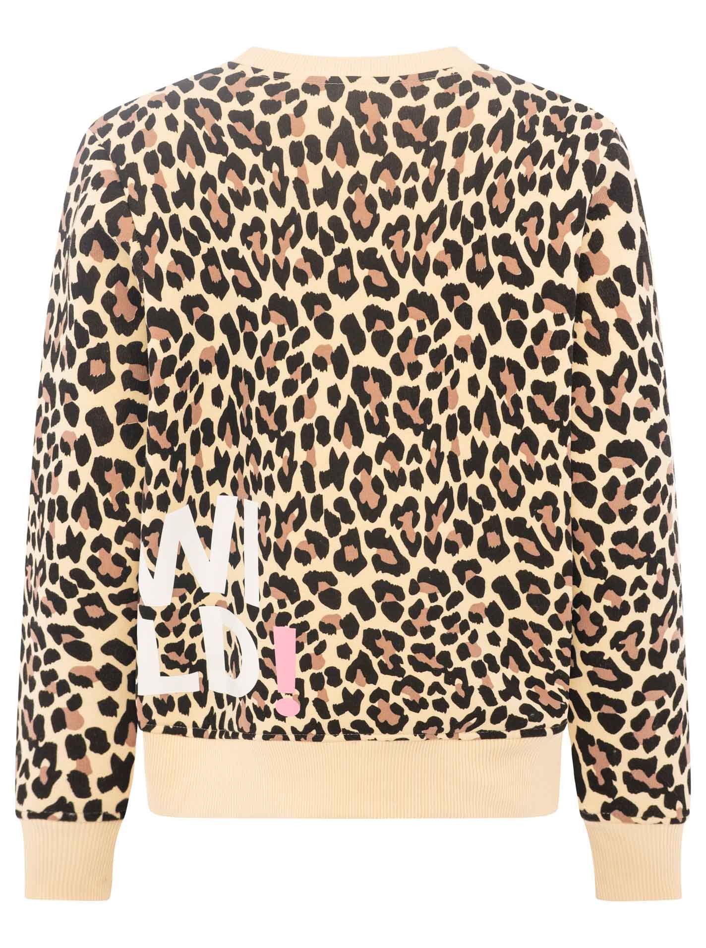Zwillingsherz Hoodie "WILD AOP" Crew-Neck, Rippbündchen, Print vorne und hinten, Leomuster – Bild 4 von 5