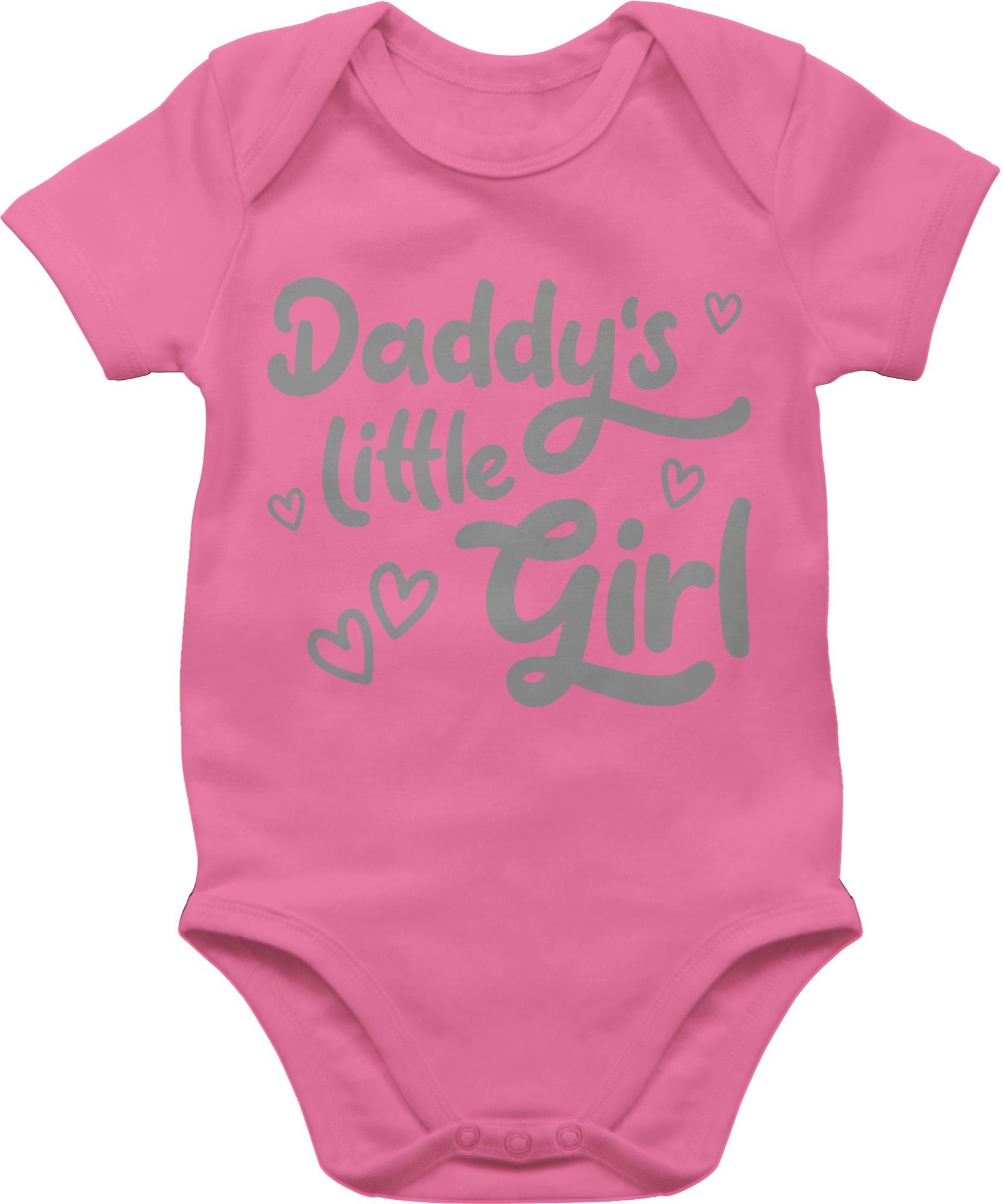 Shirtracer Shirtbody Daddy's little Girl süß grau Geschenk Vatertag Baby 2 Pink