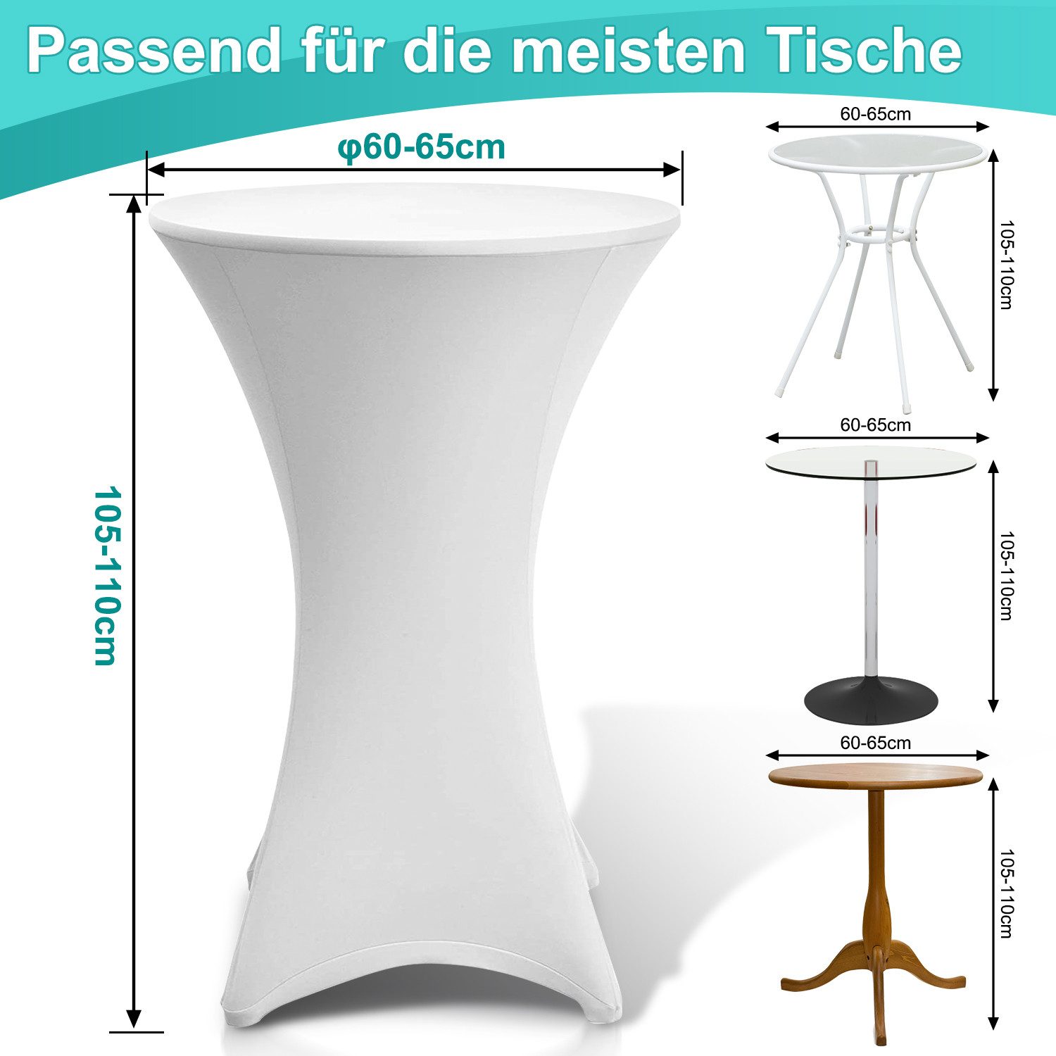 Clanmacy Stehtischhusse 5er Stehtischhusse Stretch Stehtisch Ø60-80cm Tisch günstig online kaufen