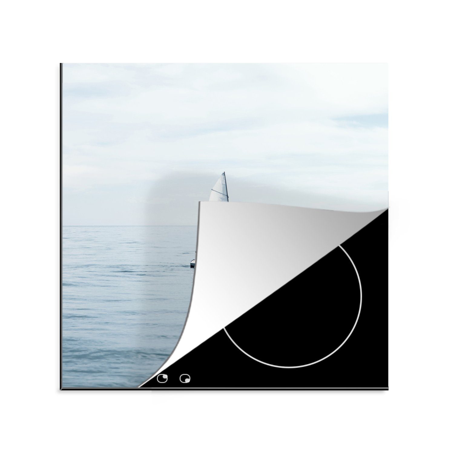 - cm, Vinyl, Segelboot Ceranfeldabdeckung, Wasser, Herdblende-/Abdeckplatte für MuchoWow 78x78 - küche Arbeitsplatte Blau (1 tlg),