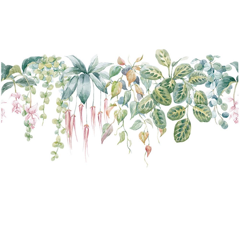 Coonoor Wandtattoo Hängende Rebe Blumen Wandaufkleber Blüten Blätter Vögel günstig online kaufen