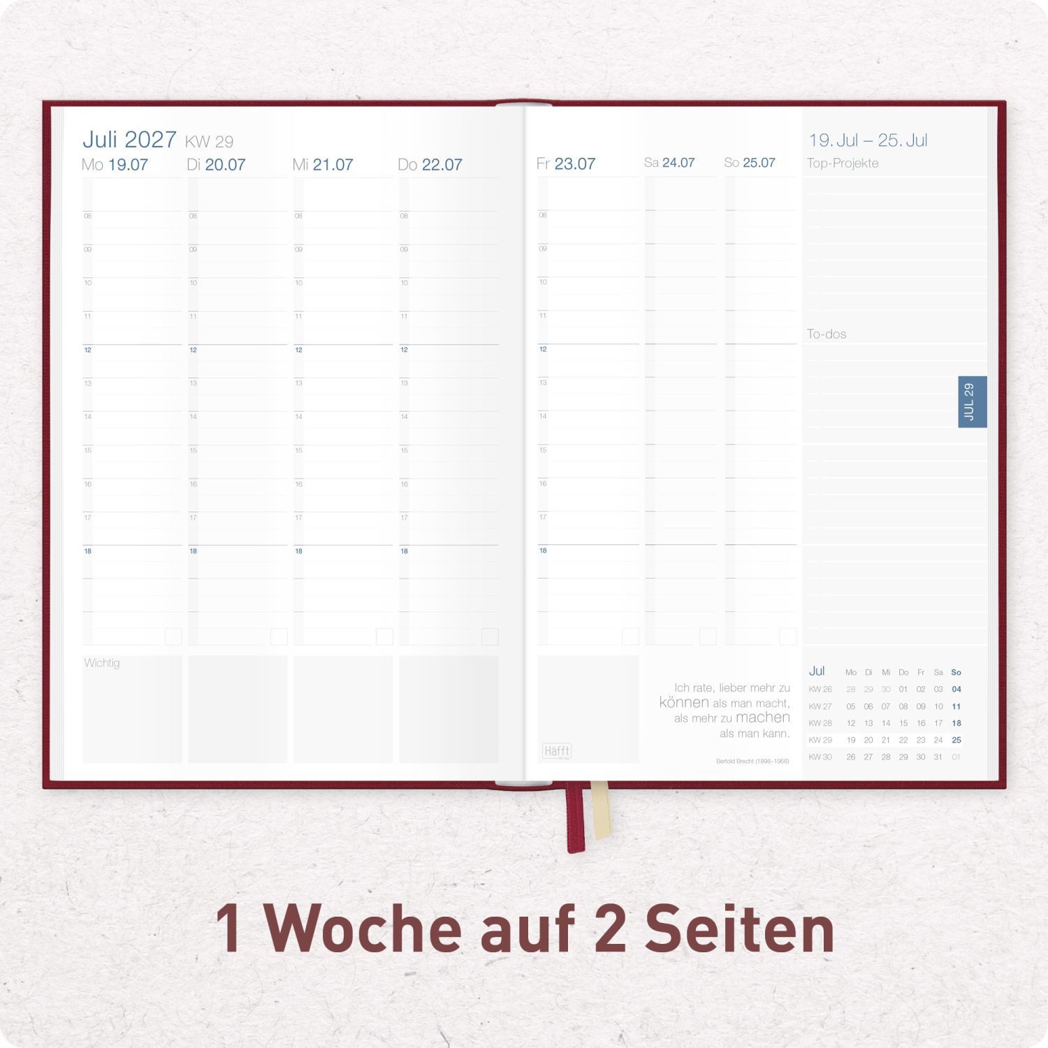 Häfft Terminkalender Business-Timer 2026/2027 / 17 Monate / A5 – Bild 4 von 5