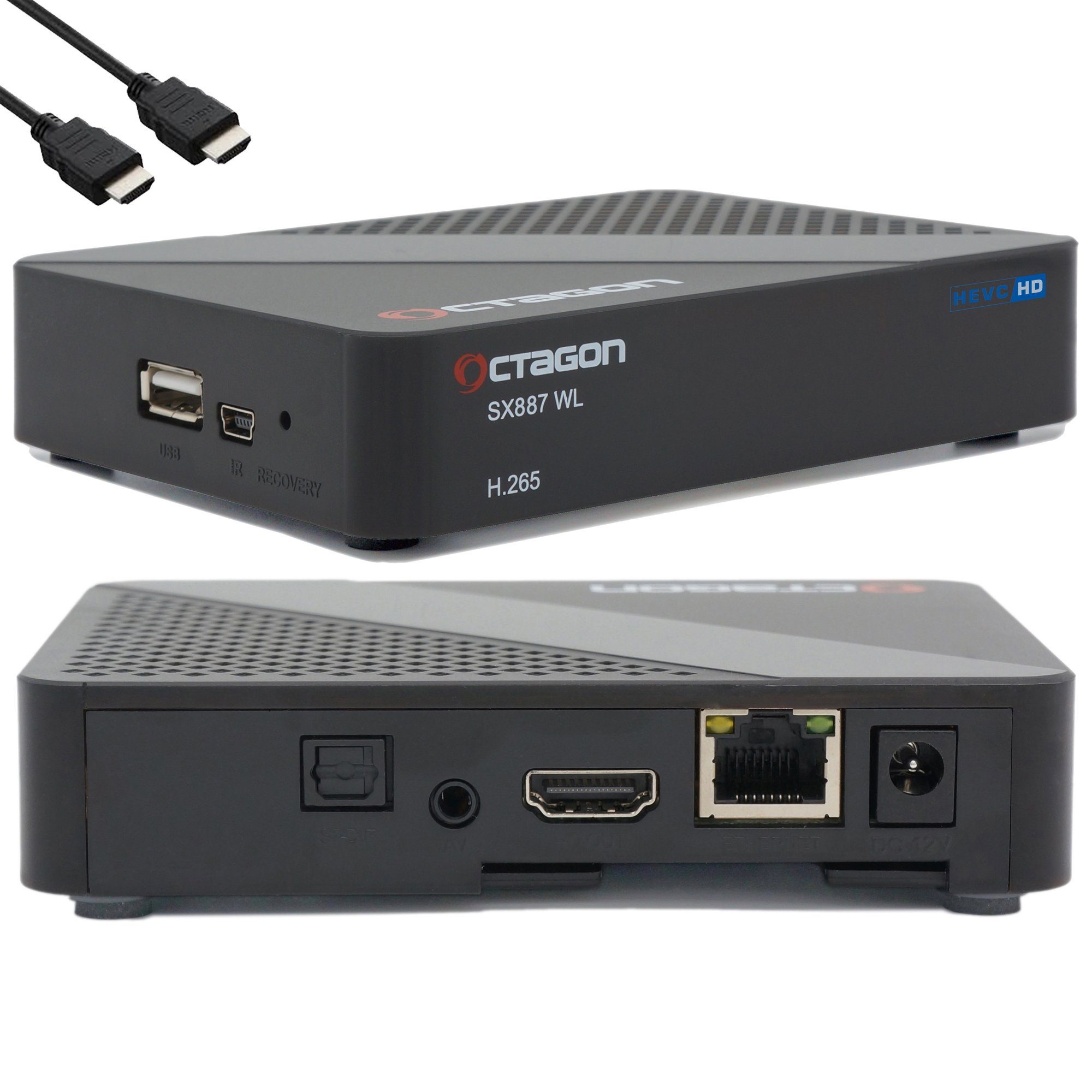 OCTAGON Streaming-Box SX887 HD WL Smart Box 150 Mbits IP H.265 HEVC IPTV WiFi mit