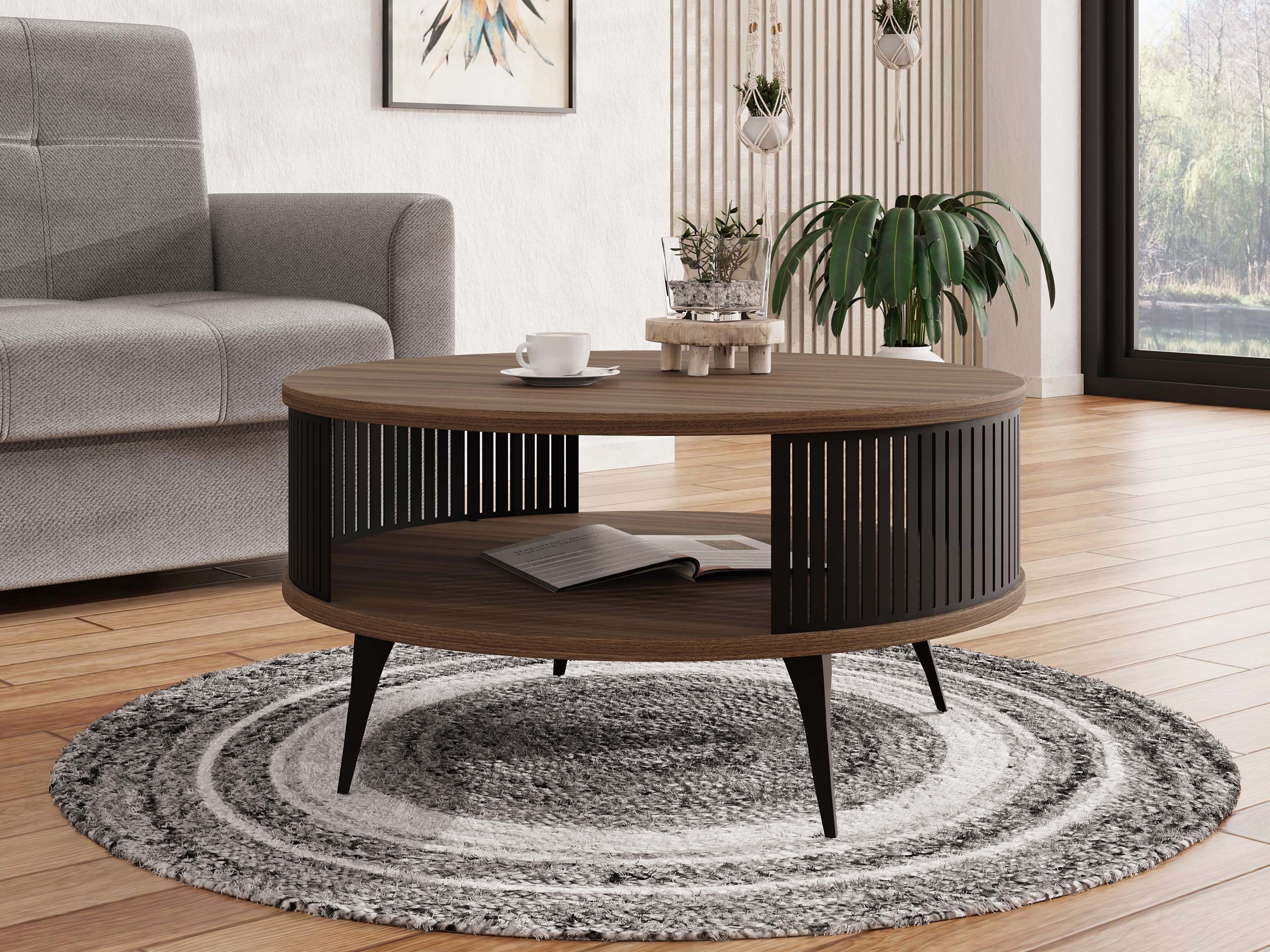 MIRJAN24 Couchtisch Roenni, Beine und Seiten aus Stahl, schwarz pulverbesch günstig online kaufen