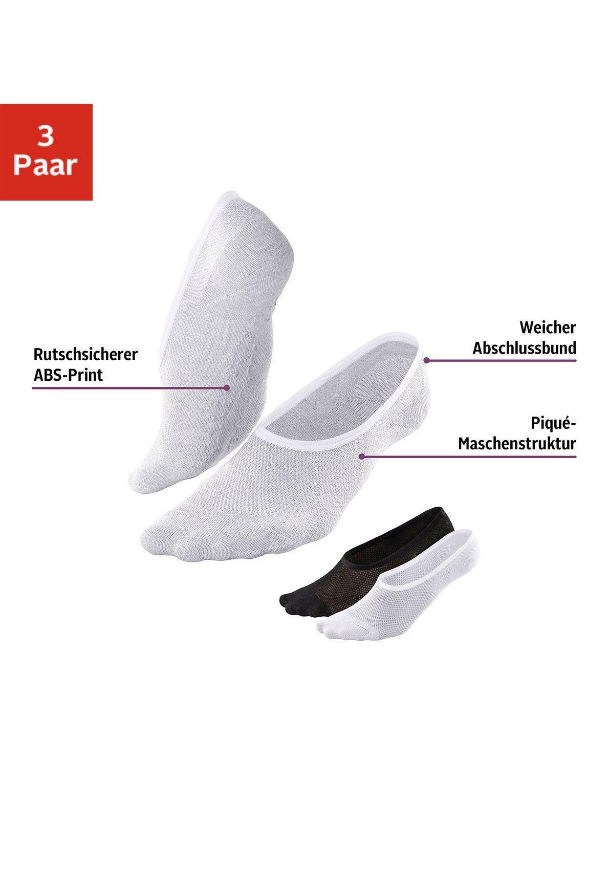 im 3er Pack Sneakers-Kurzsocken uni mit Lycra