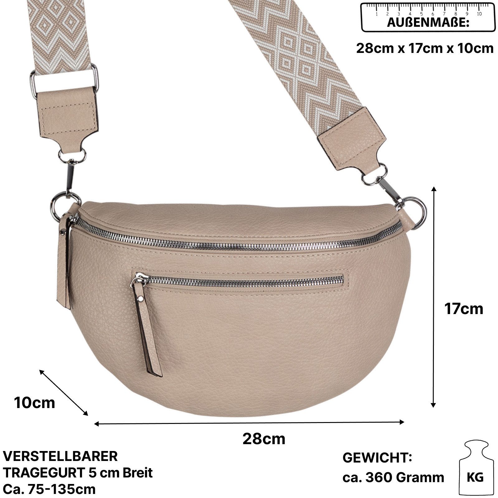 EAAKIE Gürteltasche Bauchtasche Umhängetasche Crossbody-Bag Kunstleder Ital günstig online kaufen