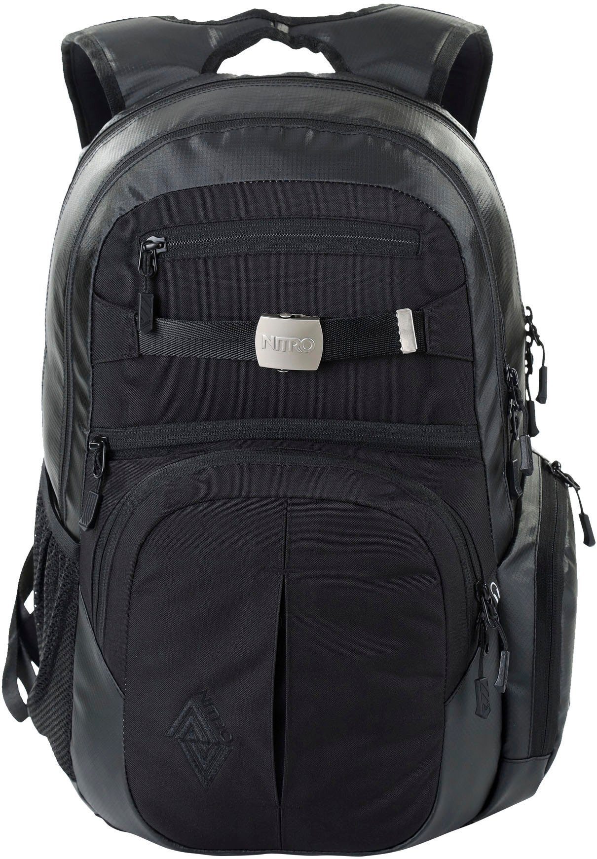 NITRO Schulrucksack Hero, Alltagsrucksack, Großer black Freizeitrucksack, Reise Schule, und tough Arbeit