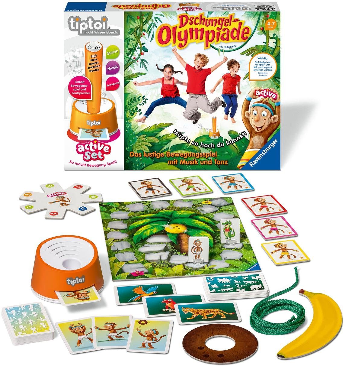 Image of RAVENSBURGER active Set Dschungel-Olympiade tiptoi Spiele/Puzzles, Mehrfarbig