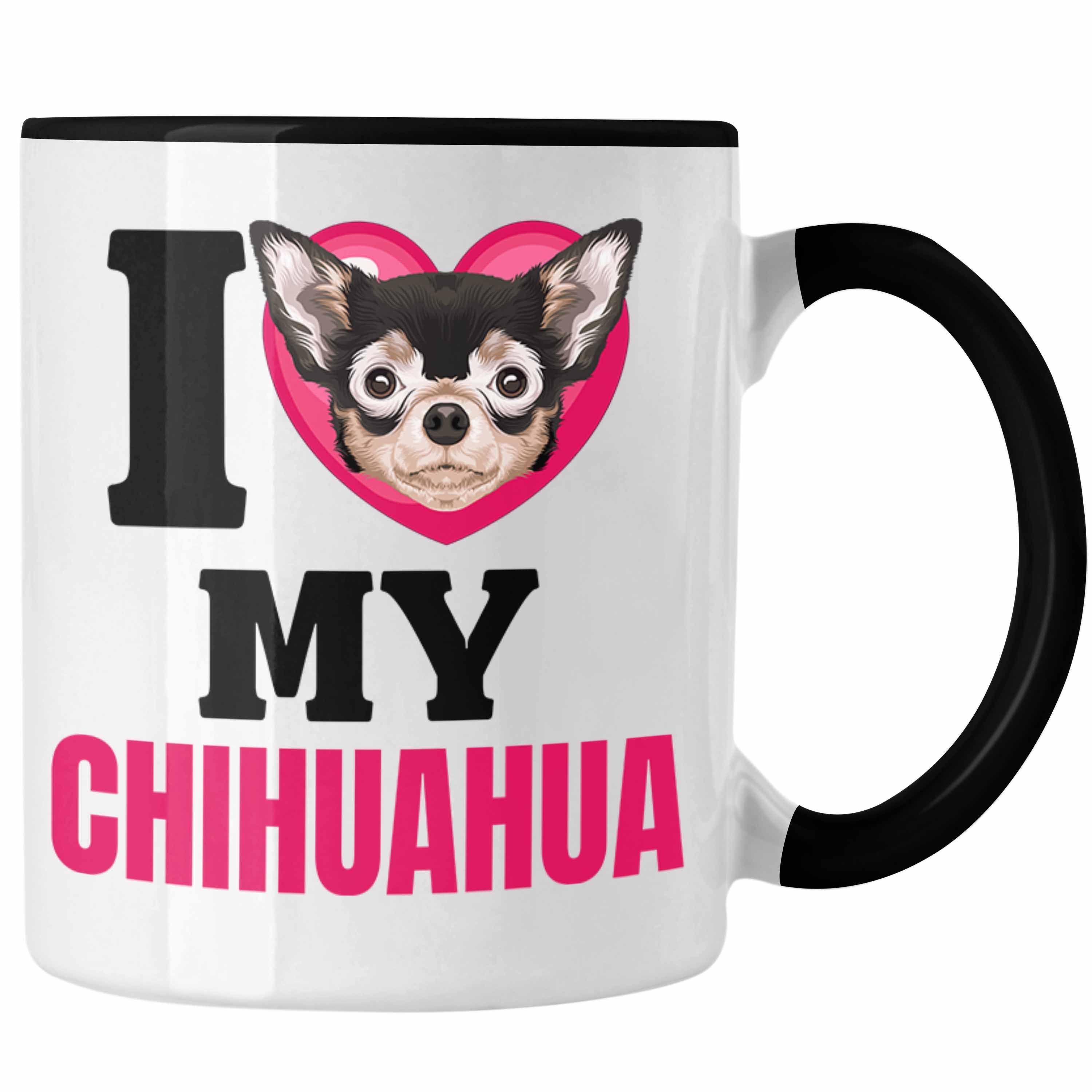 Trendation Tasse Chihuahua Besitzerin Tasse Geschenk Lustiger Spruch Geschenkidee I Lov Schwarz