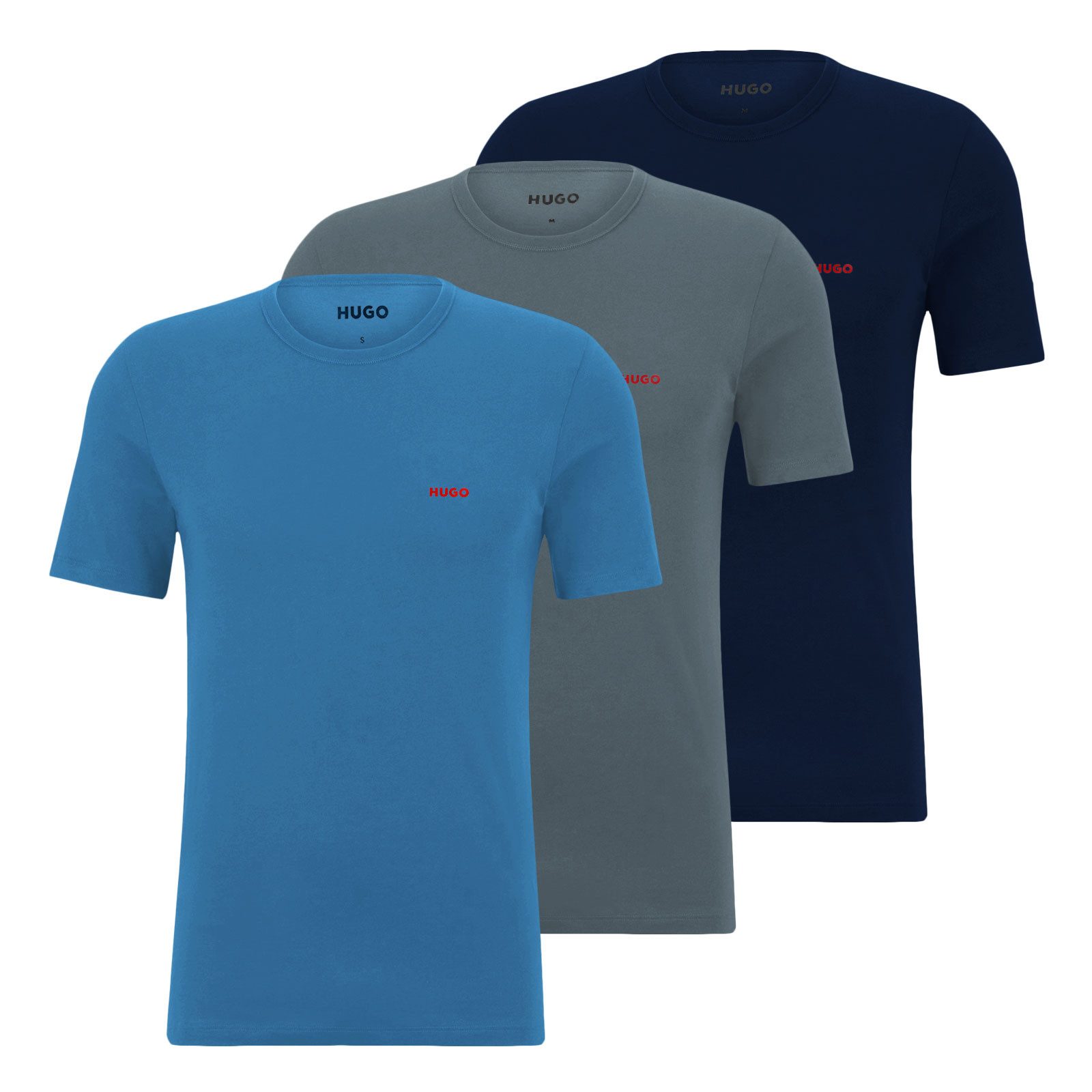 HUGO Unterziehshirt Crew-Neck T-Shirt (3-St., 3 Stück) mit Logo-Print günstig online kaufen