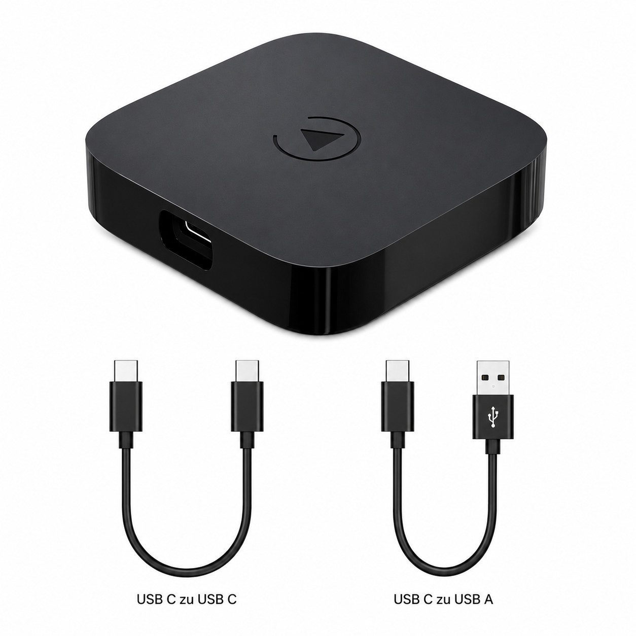 Alpha Electronics Wireless CarPlay und Android Auto Adapter USB-A zu USB Typ C, 50 cm, Plug & Play, Sprachsteuerung, Netflix, Youtube, Tik Tok