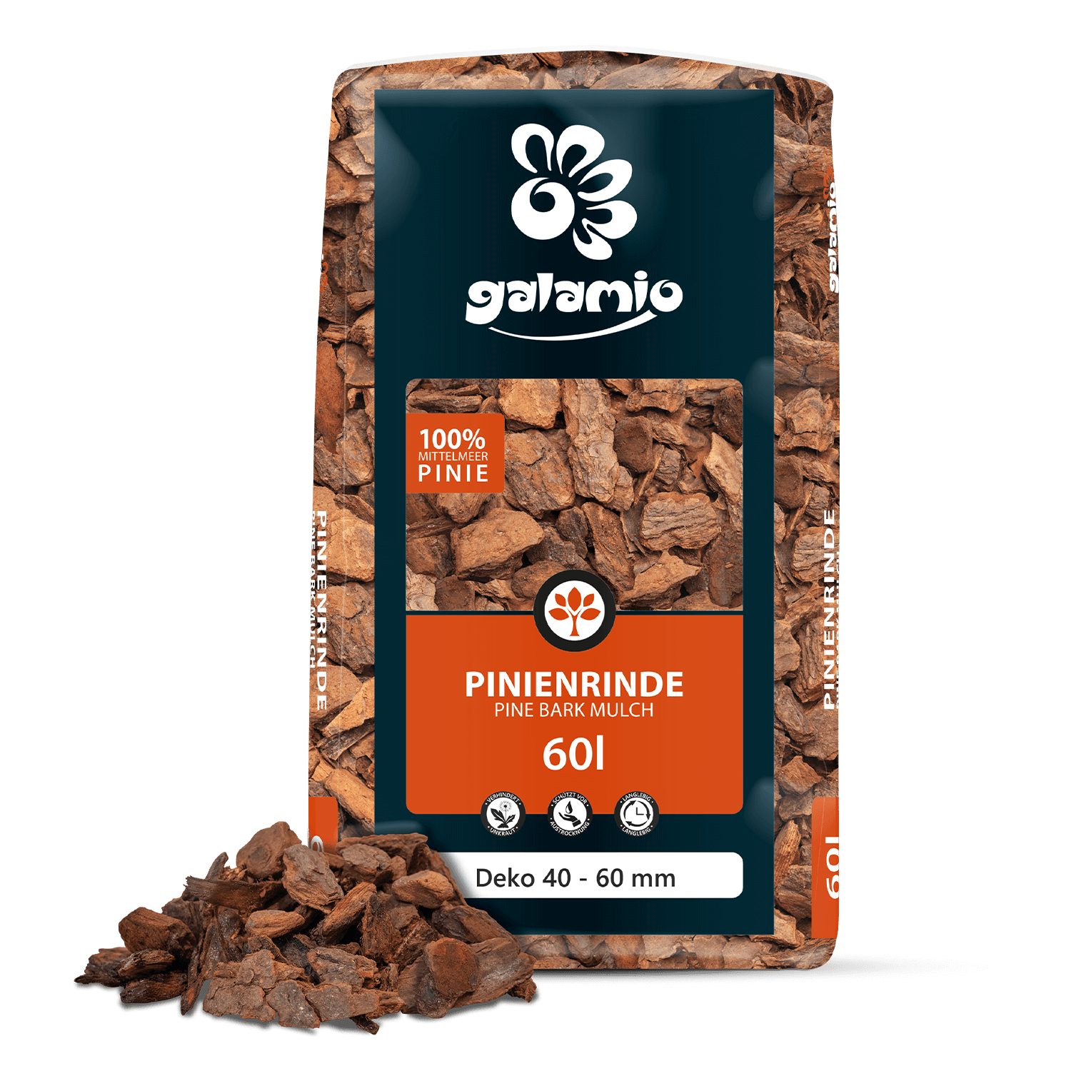 GALAMIO Pinienrinde Pinie Deko, (Palette, 39-St)