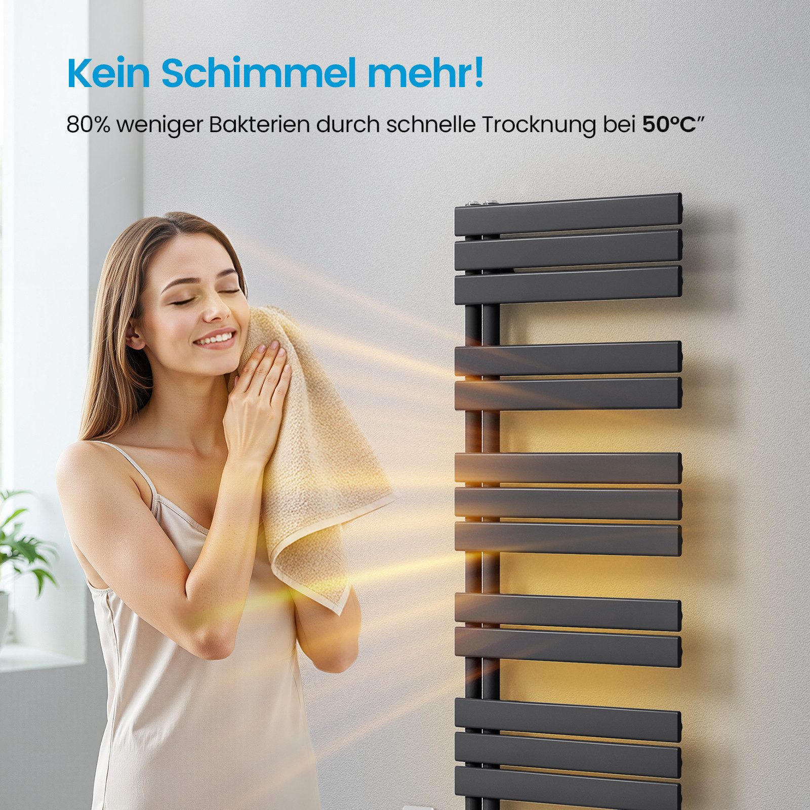 MEYKOERS Elektrischer Badheizkörper Elektro Handtuchtrockner Mit Thermostat günstig online kaufen