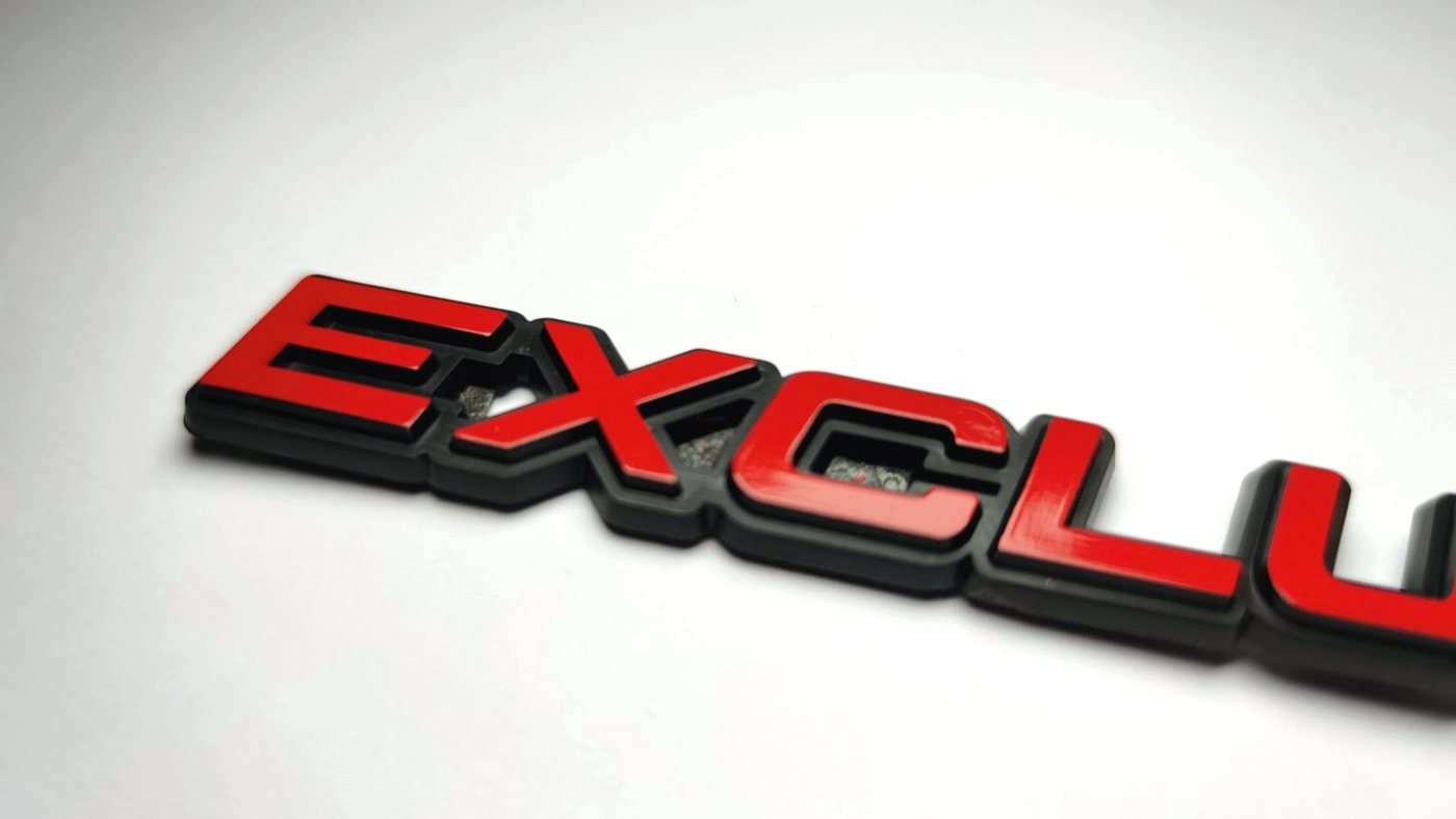 Thumbnail - HR Autocomfort Typenschild Auto 3D Relief Schild EXCLUSIVE rot 14 cm Emblem selbstklebend