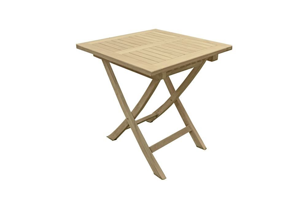 etc-shop Gartentisch, Tisch SOLO quadratisch 70x70 cm Teak B-grade  unbehandelt