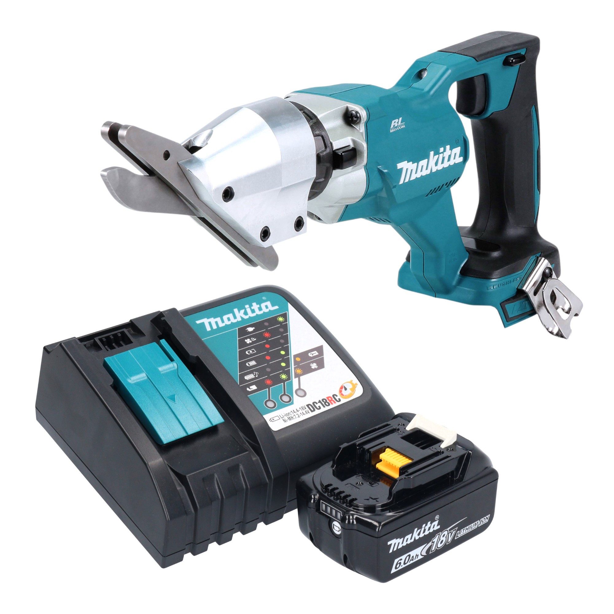 Makita Akku-Universalschere DJS 800 RG1 18 V Brushless + 1x Akku 6,0 Ah + Ladegerät