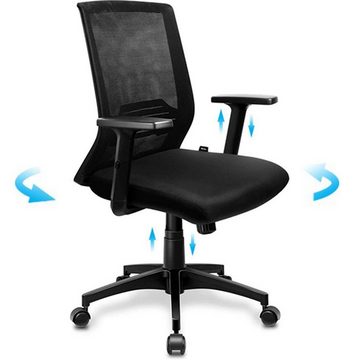 FOXSPORT Bürostuhl Ergonomischer Schreibtischstuhl (Computerstuhl, Office Chair, Bürostuhl mit Wippfunktion, Chefsessel mit Atmungsaktiver Netzstuhl), Wippfunktion bis 30°, belastbar bis 150 KG, voll verstellbar