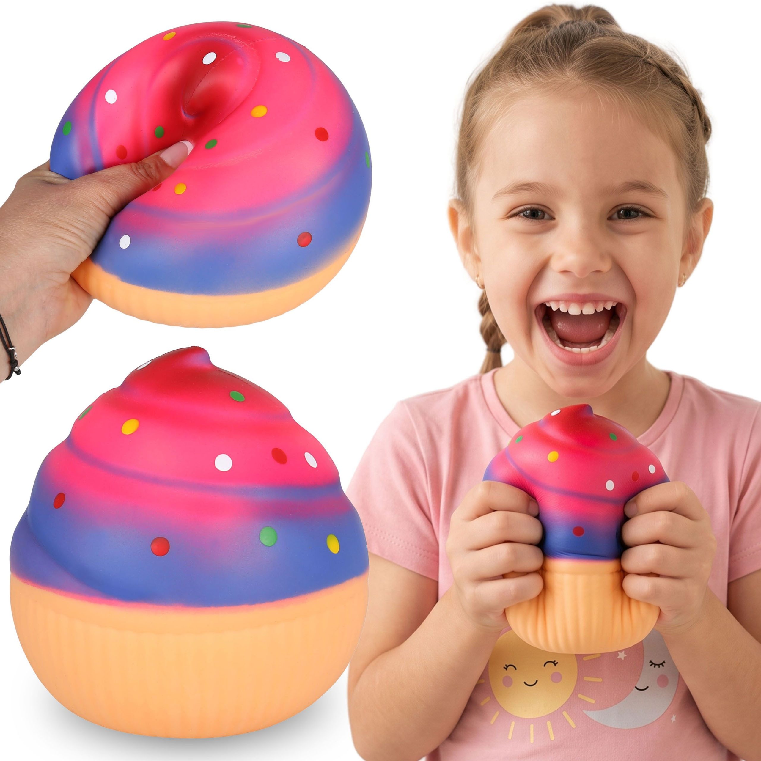 Sarcia.eu Anti-Stress-Ball GROß! Anti-Stress-Knautschball CUPCAKE, SQUISHY Muffin XXL